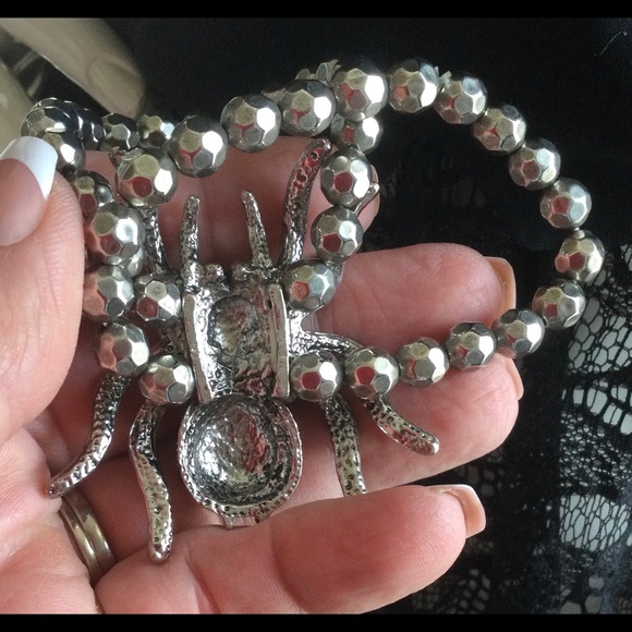 Large metal bling spider bracelet goth, rebel - Picture 4 of 5